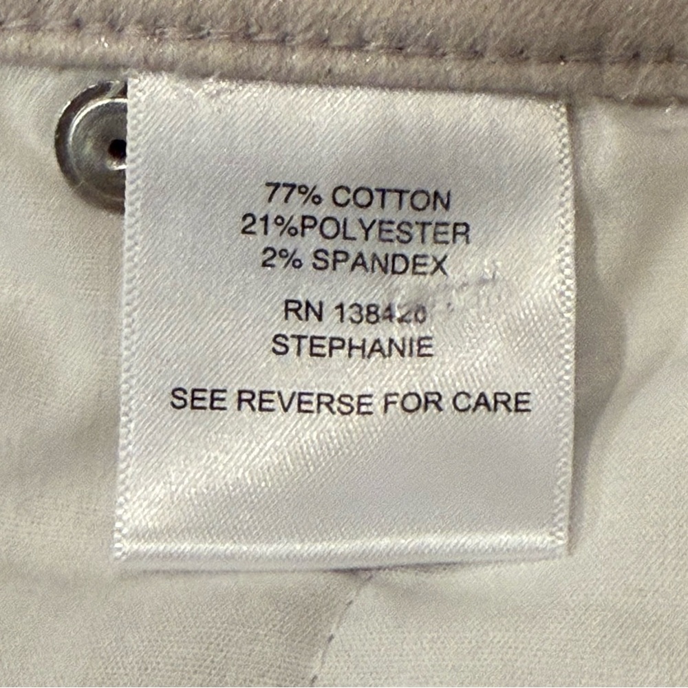 NWT Carlisle Lincoln Mid Rise Off White Silver Shimmer Pants Sz 10 - Picture 12 of 12